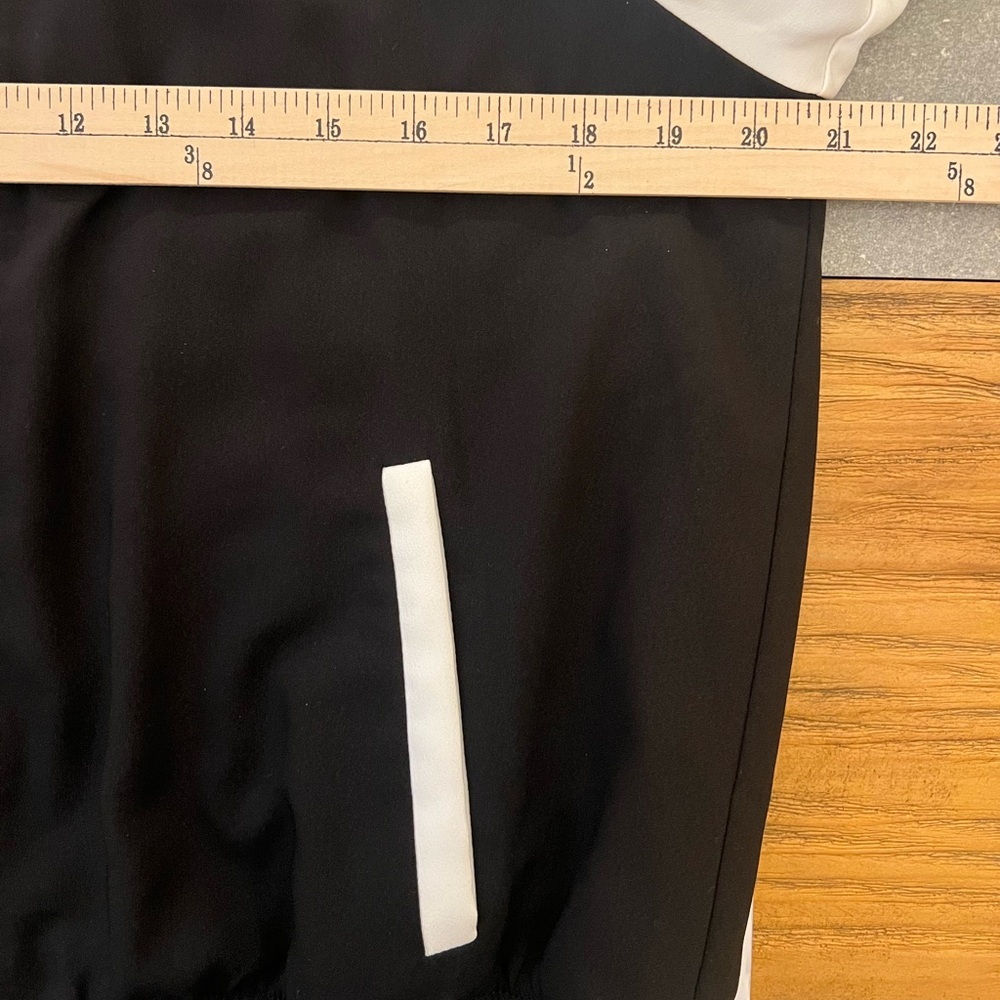 Michael Kors Black White Striped Full Zip Track Bomber Sporty Jacket Medium - Picture 7 of 10